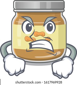 Peanut butter cartoon character design having angry face