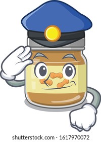 peanut butter Cartoon mascot performed as a Police officer