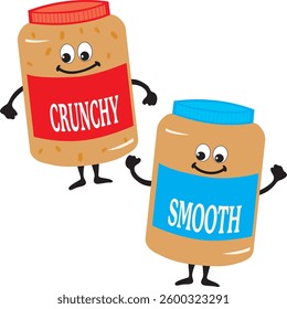 Peanut Butter cartoons. Smooth and Crunchy