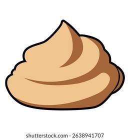 peanut butter cream food sweet snack flat color vector illustration template design