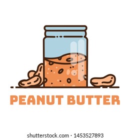 Peanut butter. Cute cartoon peanut butter vector Illustration.