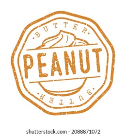 Peanut Butter Delicious Quality Recipe. Traditional Food Stamp Design Vector Art.