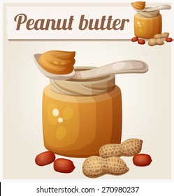 Peanut butter. Detailed Vector Icon. Series of food and drink and ingredients for cooking.