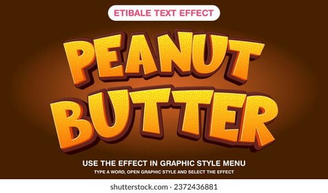 Peanut butter editable text effect template premium style