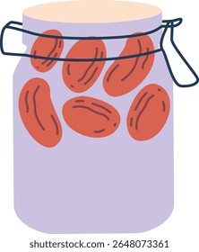 Peanut butter in glass jar