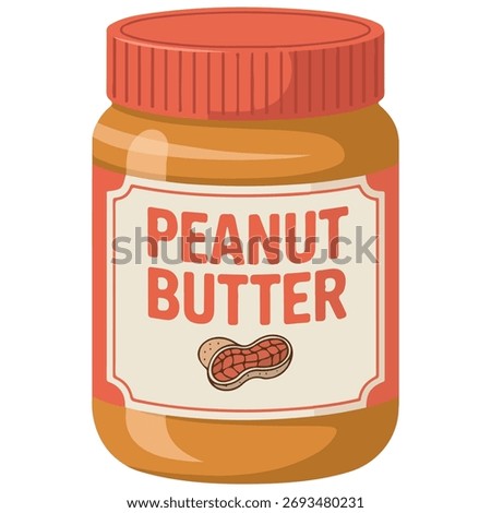 Peanut butter healthy spread vector isolated white background