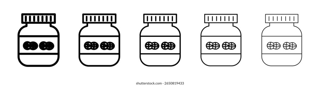 Peanut butter icon isolated vector on white background set