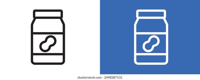 Peanut butter icon logo sign set vector outline