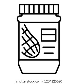 Peanut butter icon. Outline peanut butter vector icon for web design isolated on white background