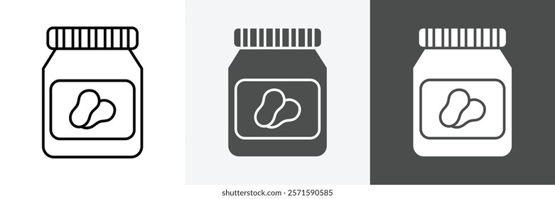 Peanut butter icon set vector art