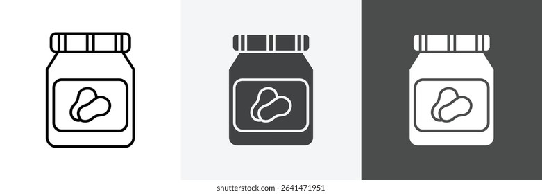 Peanut butter icon set vector art