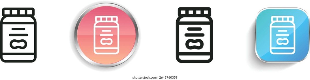 peanut butter icon. Thin Linear, Regular and Button Style Design Isolated On White Background