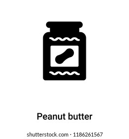 Peanut butter icon vector isolated on white background, logo concept of Peanut butter sign on transparent background, filled black symbol