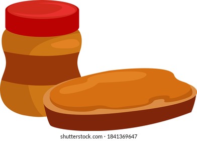 Peanut butter, illustration, vector on white background