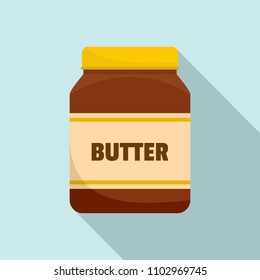 Peanut Butter Jar Icon. Flat Illustration Of Peanut Butter Jar Vector Icon For Web Design