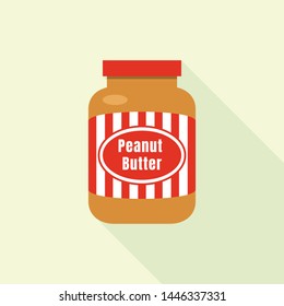 Peanut butter jar icon. Flat illustration of peanut butter jar vector icon for web design
