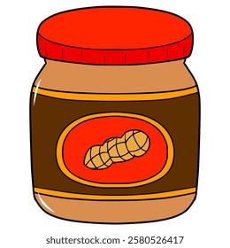 peanut butter jar illustration hand drawn isolated vector