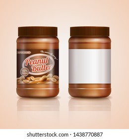 Peanut Butter Jar Mockup In 3d Illustration