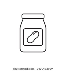 Peanut butter jar with nut icon, template for graphic and web design. vector illustration