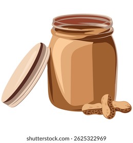 manteiga de amendoim jar lanche nutritivo ilustração vetor isolado no fundo branco
