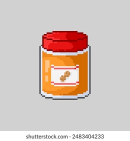Peanut butter jar, pixel art food