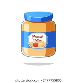 Peanut butter jar vector isolated on white background.