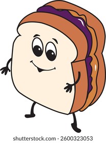 Peanut Butter and Jelly Sandwich cartoon