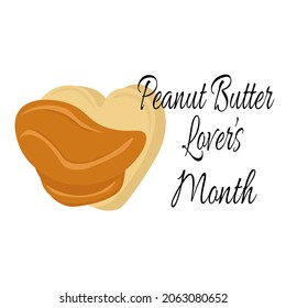 Peanut Butter Lovers Month, idea for poster, banner, flyer or menu decoration vector illustration