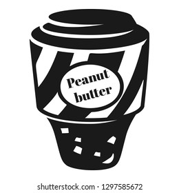 Peanut butter plastic jar icon. Simple illustration of peanut butter plastic jar vector icon for web design isolated on white background