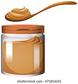 Peanut Butter In Plastic Jar Illustration