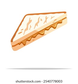 Vector de tostada de sándwich de mantequilla de maní aislado ilustración