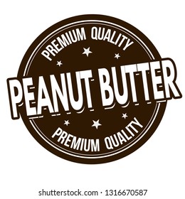 Peanut butter sign or stamp on white background, vector illustration