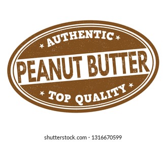 Peanut butter sign or stamp on white background, vector illustration