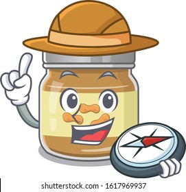 Peanut butter stylized Explorer having a compass