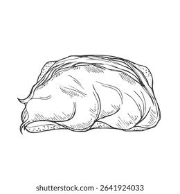 Peanut Butter Toast sketch. Illustration isolated on white background.