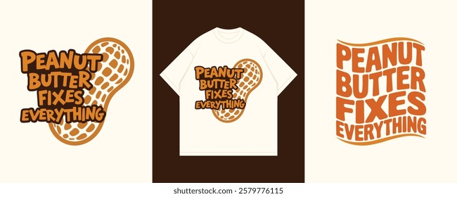 Peanut butter t-shirt and happy national peanut butter lover's day t-shirt design