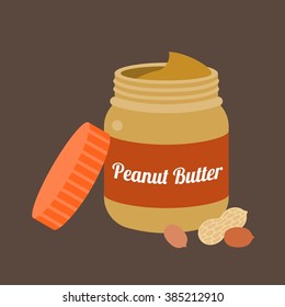 Peanut butter vector, flat design