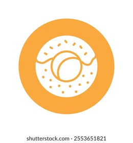 Peanut Butter vector gylph Circle Icon. Eps 10 file