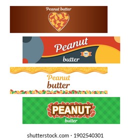 Peanut butter vector label design templates illustration package