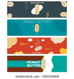 Peanut butter vector label design templates illustration package