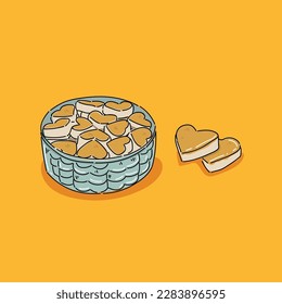 peanut cake or kue kacang or peanut cookie is a snack ramadan and eid fitr food illustration vector design 