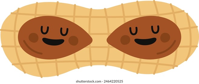 Peanut Cartoon Character Vector Illustration