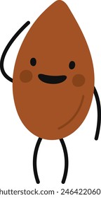 Peanut Cartoon Character Vector Illustration