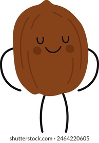 Peanut Cartoon Character Vector Illustration