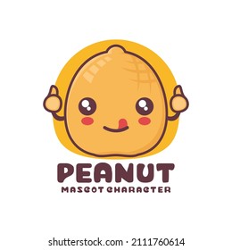 peanut cartoon illustration, suitable for, logos, prints, stickers, etc, isolated on a white background.