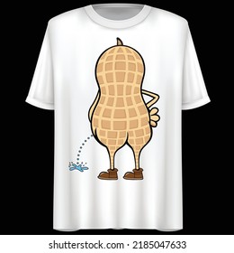 Peanut, Cartoon, Vector illustration, Funny, T-Shirt design.