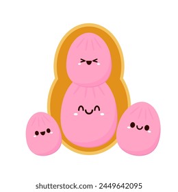 Vector de dibujos animados de cacahuete. Maní sobre fondo blanco.