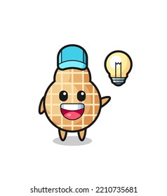 peanut character cartoon getting the idea , cute design