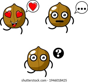 Peanut and chat bubble character cartoon illustration