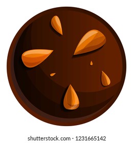 Peanut choco biscuit icon. Cartoon of peanut choco biscuit vector icon for web design isolated on white background